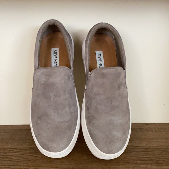 Steve Madden Gray Suede Slip Ons - Picture 3 of 5